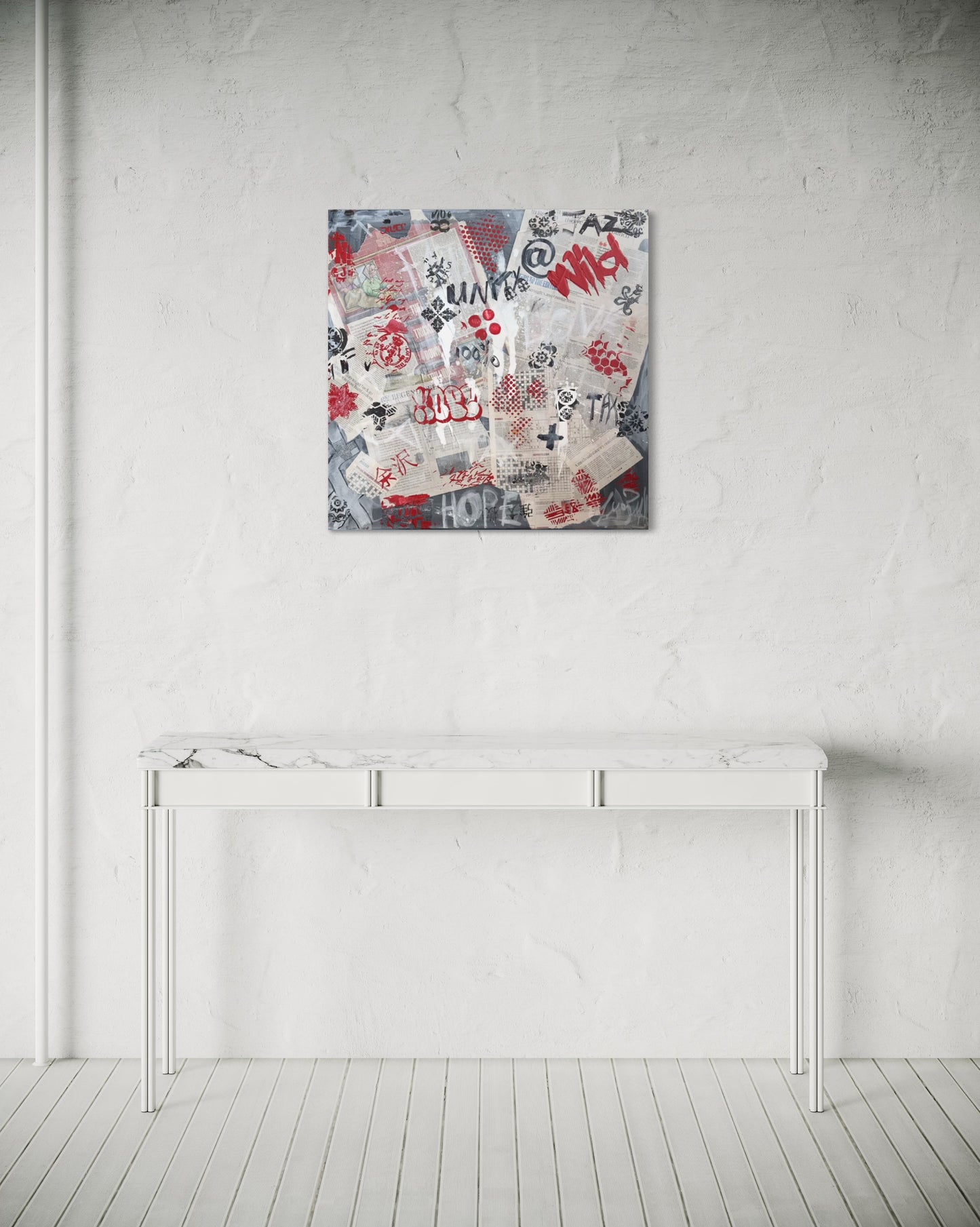 City Wall Palimsest - 76cm X 76cm stretched canvas