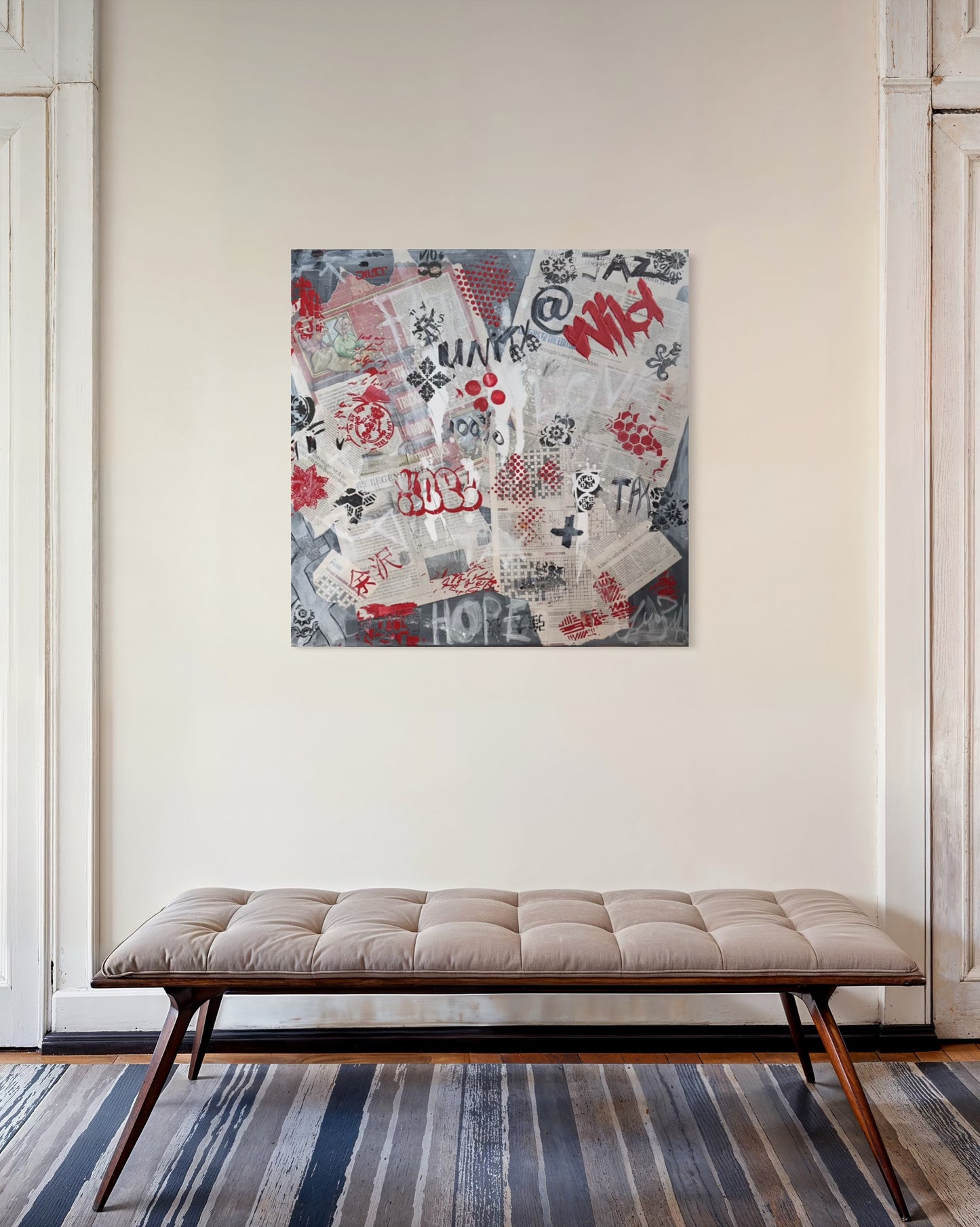 City Wall Palimsest - 76cm X 76cm stretched canvas