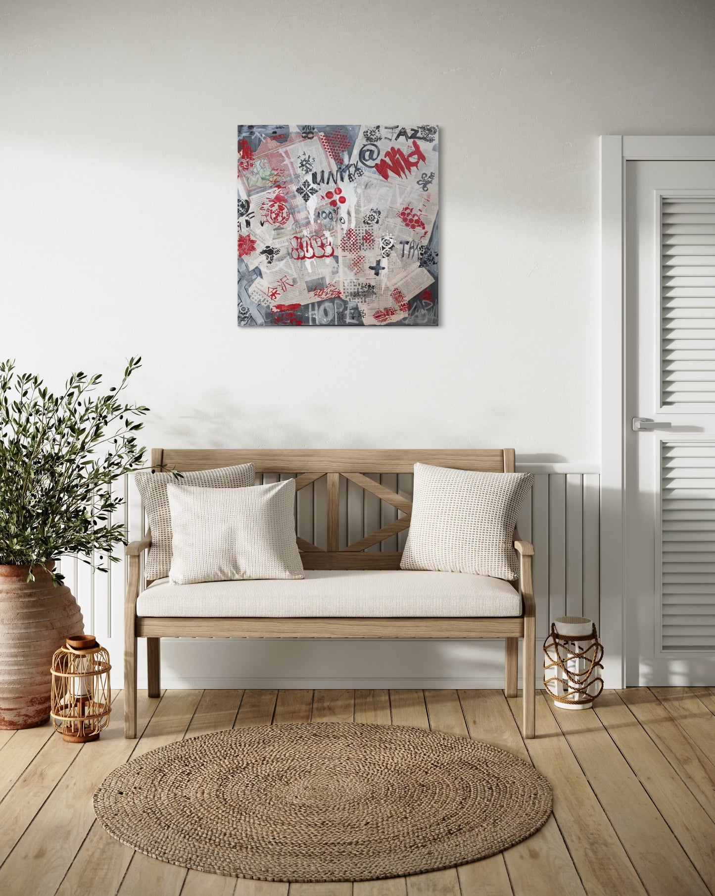 City Wall Palimsest - 76cm X 76cm stretched canvas