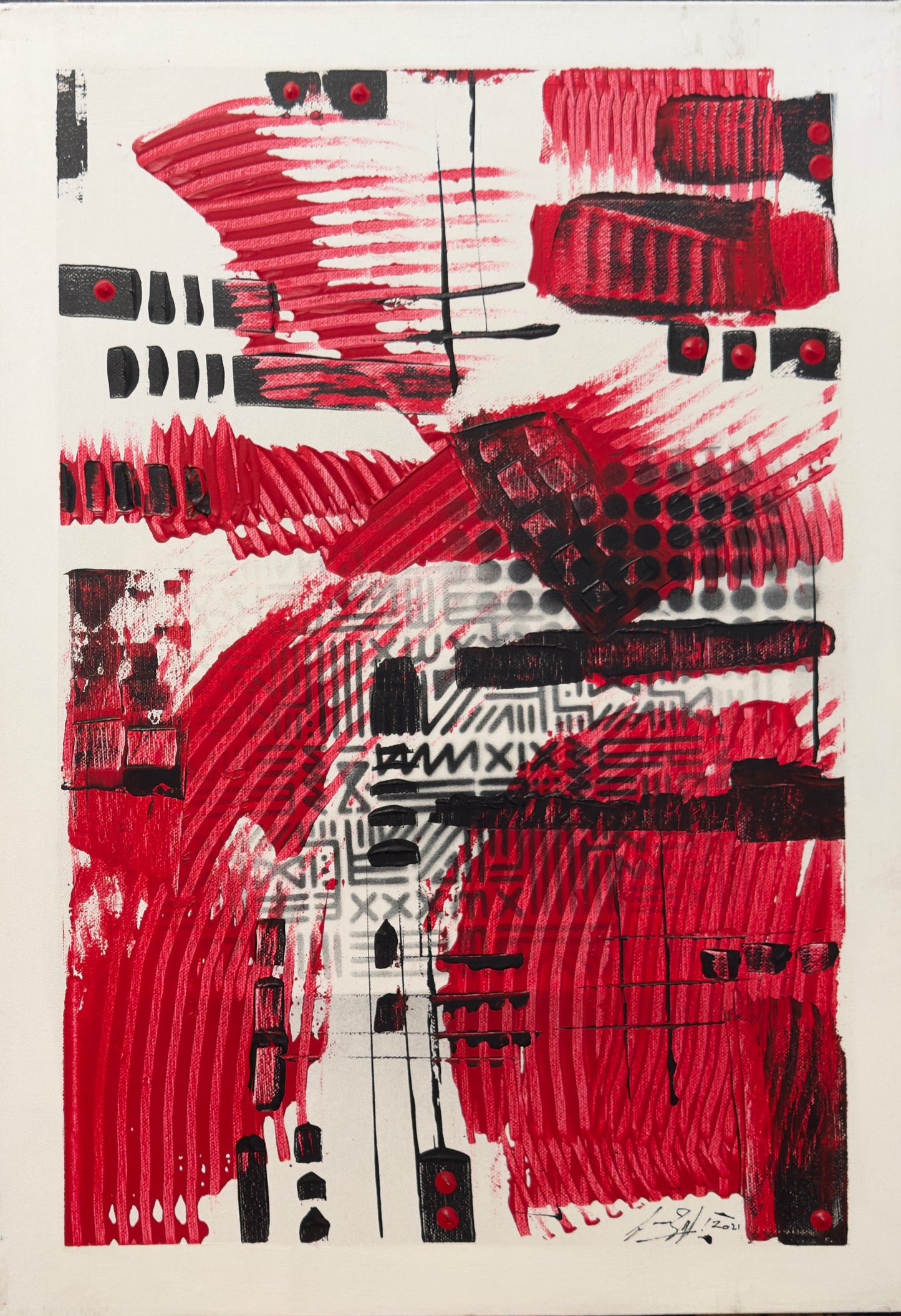 Red Riders Diptych - 2 of 42x59x2cm