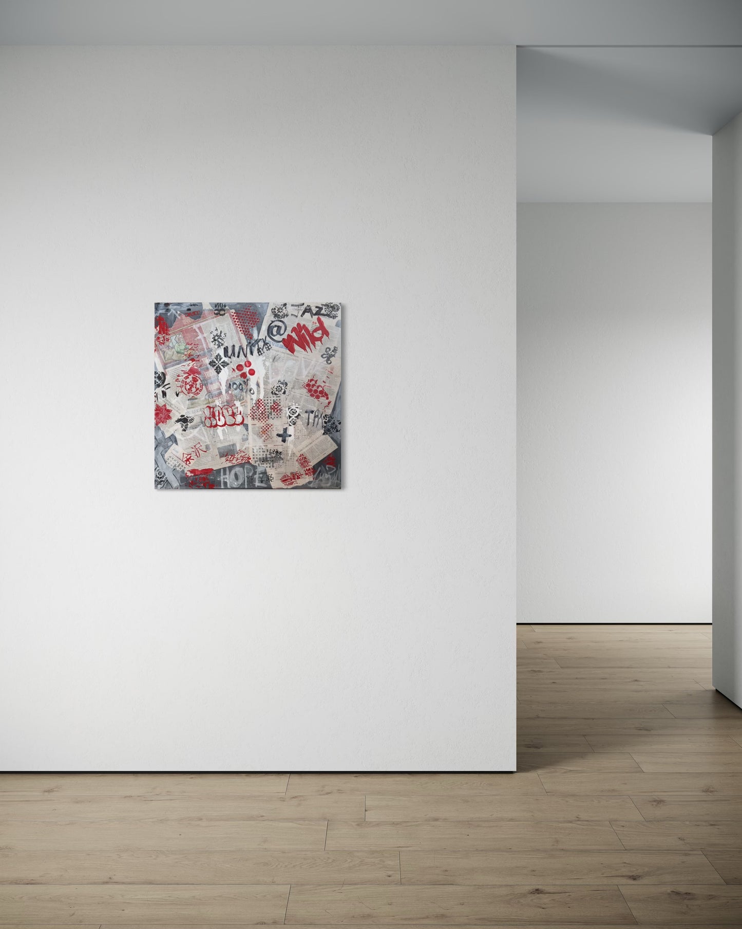 City Wall Palimsest - 76cm X 76cm stretched canvas