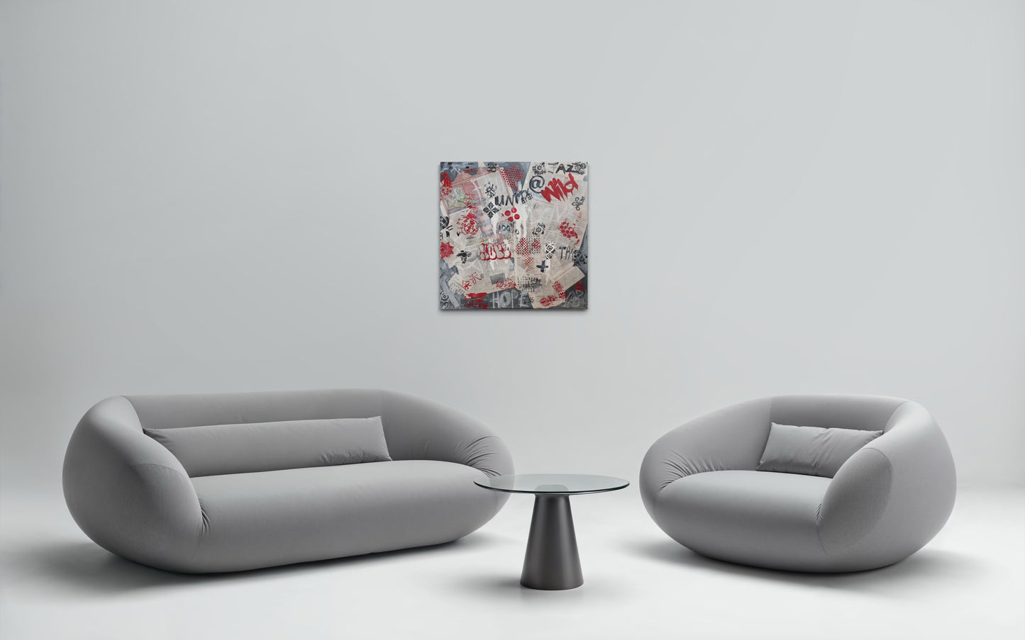 City Wall Palimsest - 76cm X 76cm stretched canvas