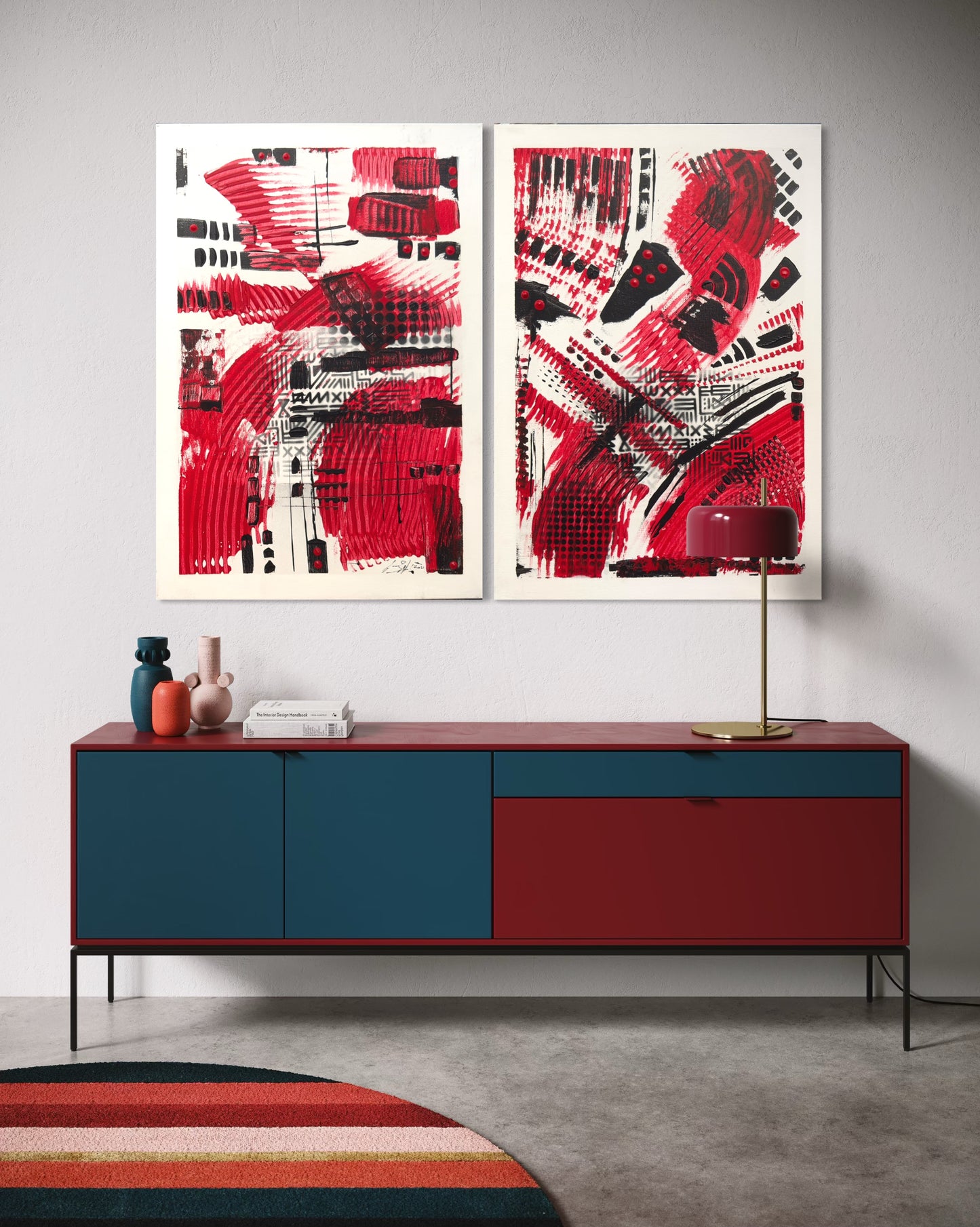 Red Riders Diptych - 2 of 42x59x2cm