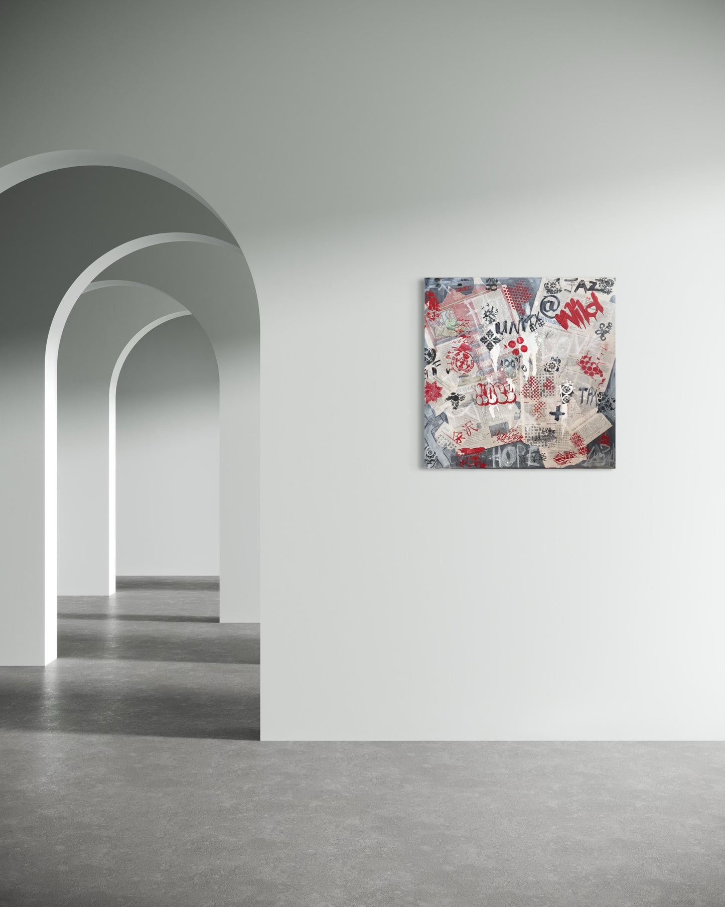 City Wall Palimsest - 76cm X 76cm stretched canvas