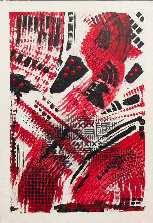 Red Riders Diptych - 2 of 42x59x2cm