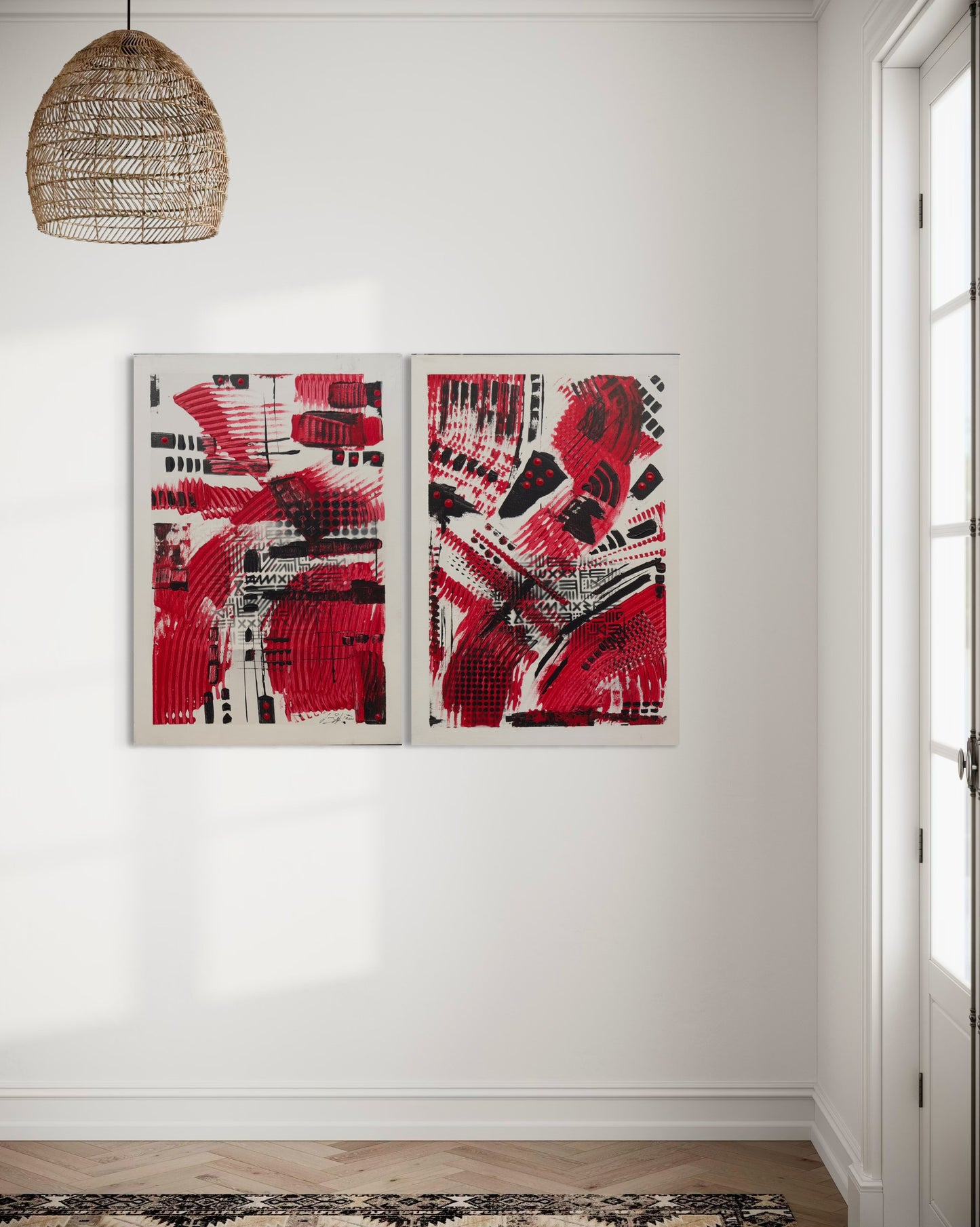 Red Riders Diptych - 2 of 42x59x2cm