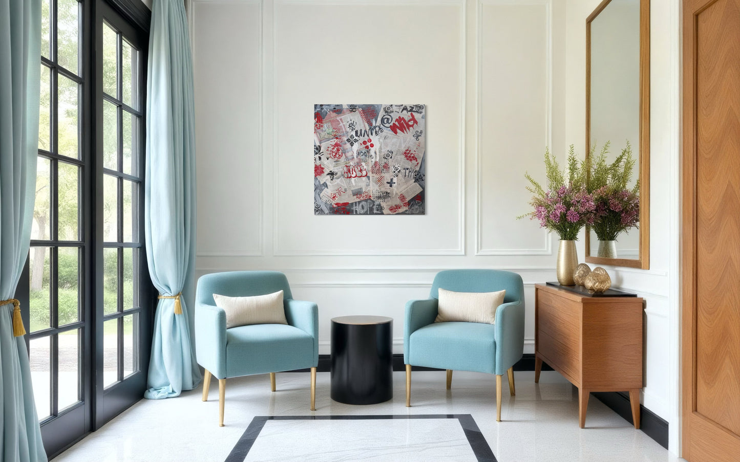 City Wall Palimsest - 76cm X 76cm stretched canvas