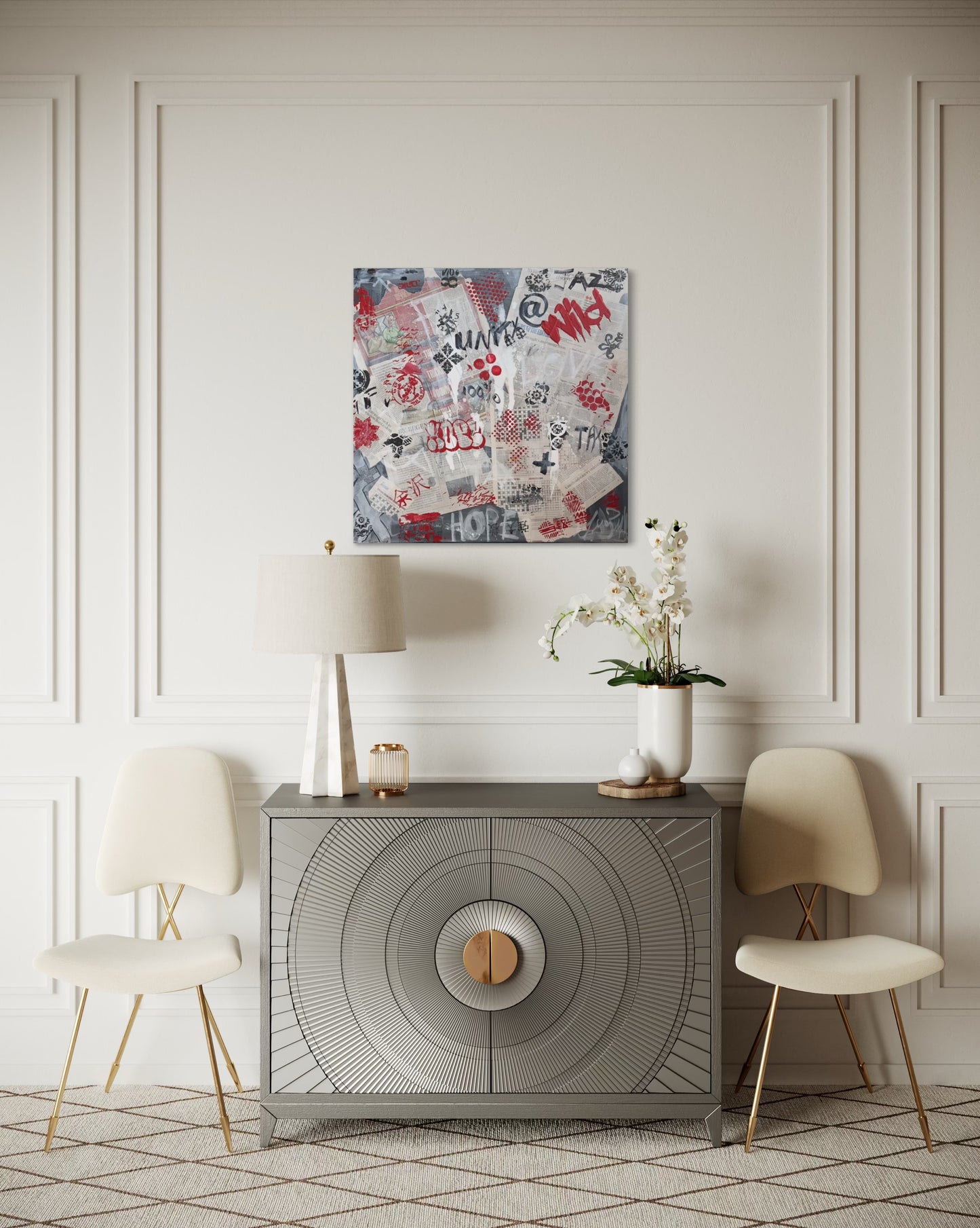 City Wall Palimsest - 76cm X 76cm stretched canvas